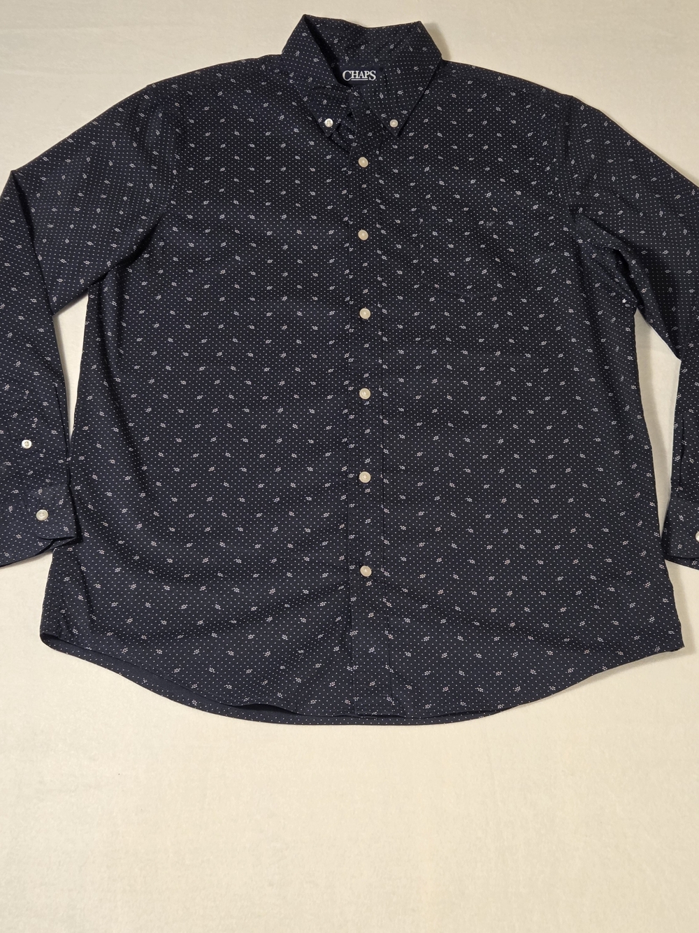 Chaps Men’s Navy Patterned Button-Down Shirt